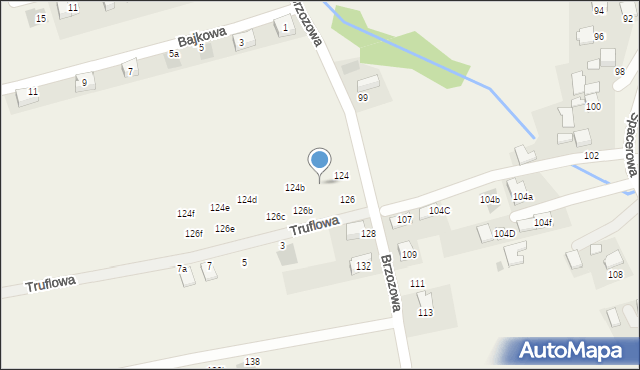 Bibice, Brzozowa, 124a, mapa Bibice