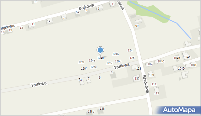 Bibice, Brzozowa, 124d, mapa Bibice