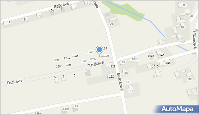 Bibice, Brzozowa, 126a, mapa Bibice