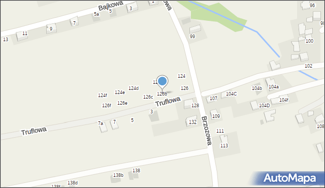 Bibice, Brzozowa, 126b, mapa Bibice