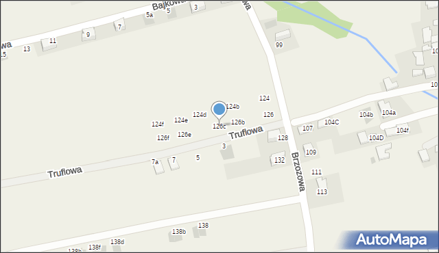 Bibice, Brzozowa, 126c, mapa Bibice