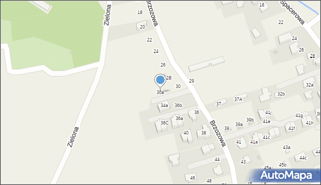 Bibice, Brzozowa, 30a, mapa Bibice