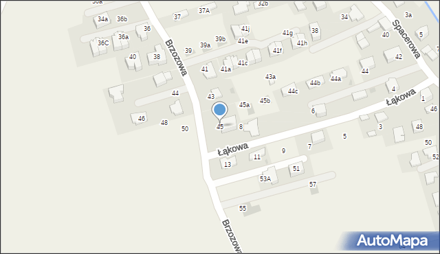 Bibice, Brzozowa, 45, mapa Bibice