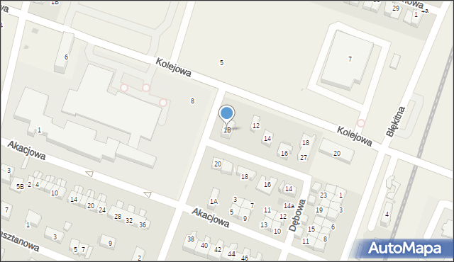 Bielany Wrocławskie, Brzozowa, 1B, mapa Bielany Wrocławskie