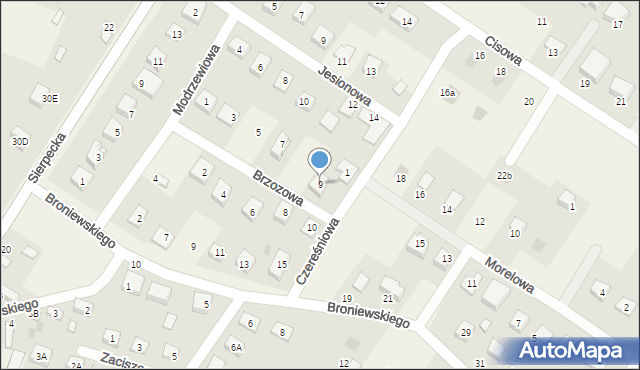 Bielsk, Brzozowa, 9, mapa Bielsk