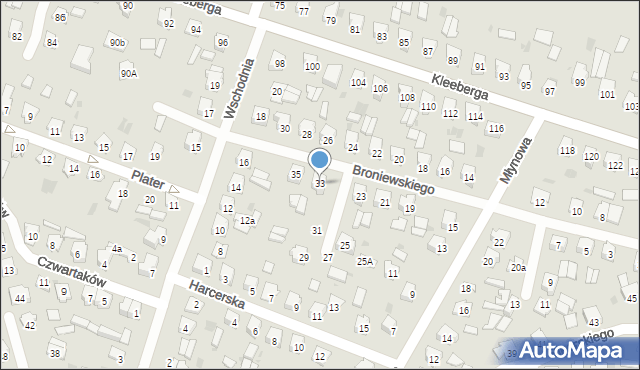 Bielsk Podlaski, Broniewskiego Władysława, 33, mapa Bielsk Podlaski