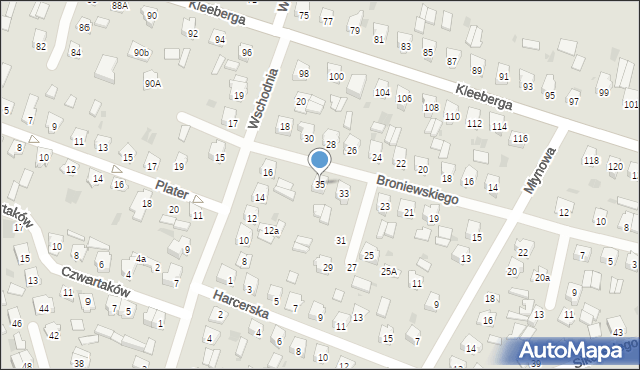 Bielsk Podlaski, Broniewskiego Władysława, 35, mapa Bielsk Podlaski