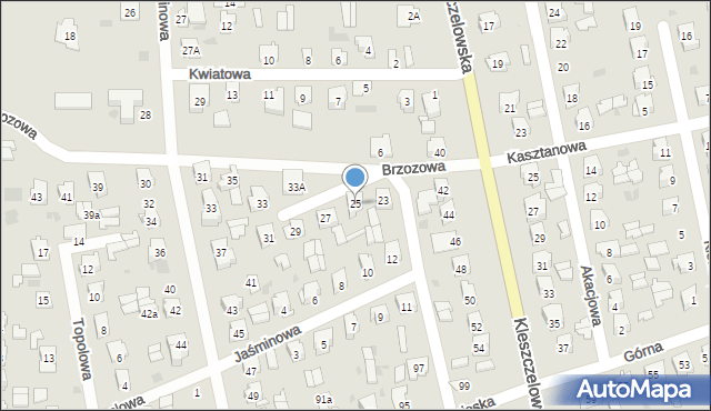 Bielsk Podlaski, Brzozowa, 25, mapa Bielsk Podlaski