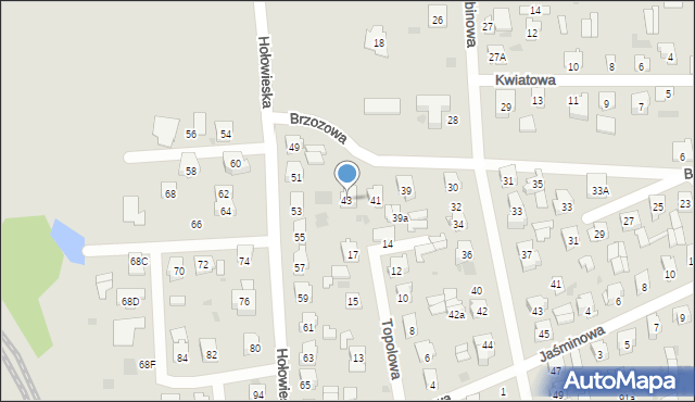 Bielsk Podlaski, Brzozowa, 43, mapa Bielsk Podlaski