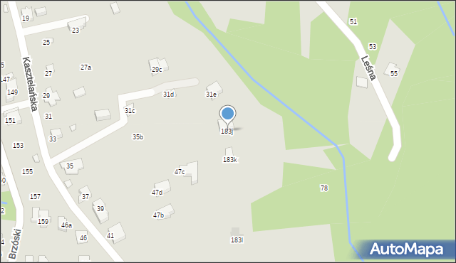 Bielsko-Biała, Brzóski Stanisława, ks., 183j, mapa Bielsko-Białej