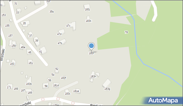 Bielsko-Biała, Brzóski Stanisława, ks., 183l, mapa Bielsko-Białej