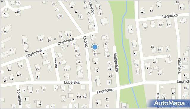 Bielsko-Biała, Brzóski Stanisława, ks., 41, mapa Bielsko-Białej