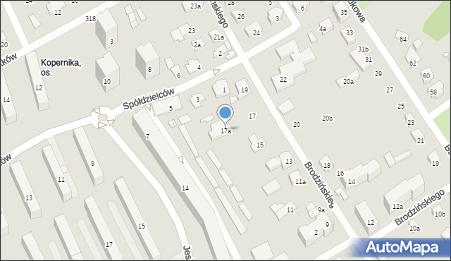 Bielsko-Biała, Brodzińskiego Kazimierza, 17a, mapa Bielsko-Białej