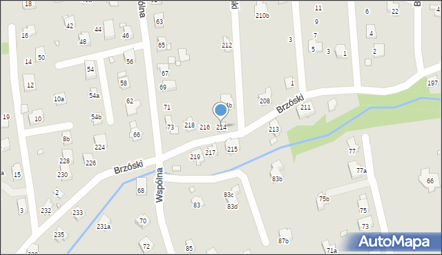 Bielsko-Biała, Brzóski Stanisława, ks., 214, mapa Bielsko-Białej