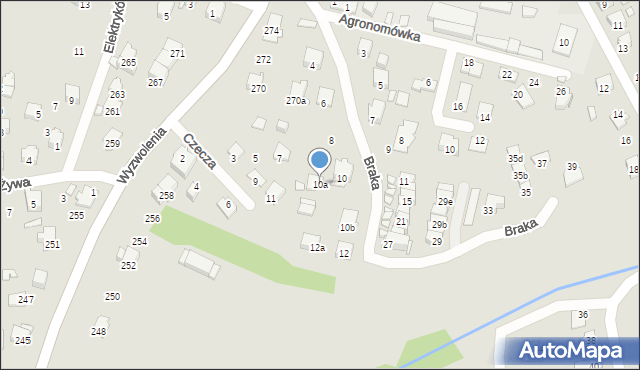 Bielsko-Biała, Braka Józefa, 10a, mapa Bielsko-Białej