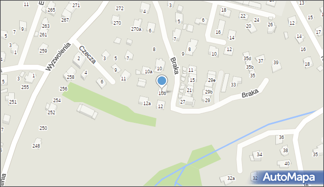 Bielsko-Biała, Braka Józefa, 10b, mapa Bielsko-Białej