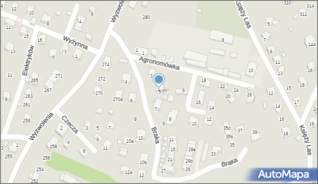 Bielsko-Biała, Braka Józefa, 5, mapa Bielsko-Białej