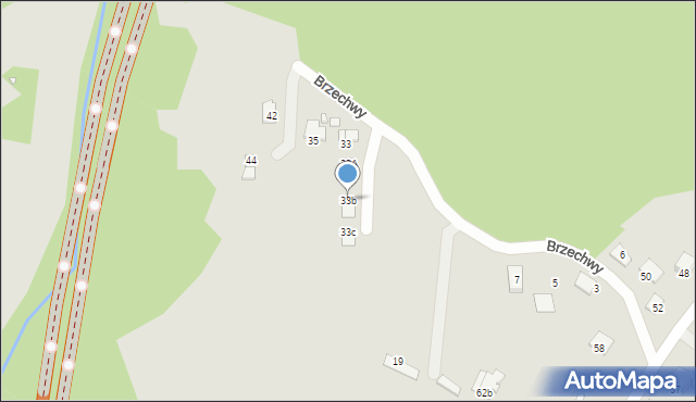 Bielsko-Biała, Brzechwy Jana, 33b, mapa Bielsko-Białej