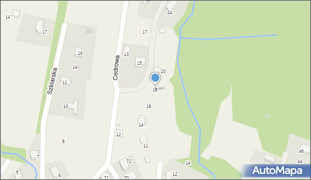 Bierna, Brzozowa, 18, mapa Bierna