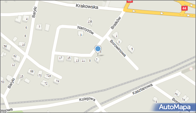 Bieruń, Bratków, 5, mapa Bieruń