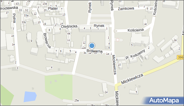 Bierutów, Browarna, 3, mapa Bierutów