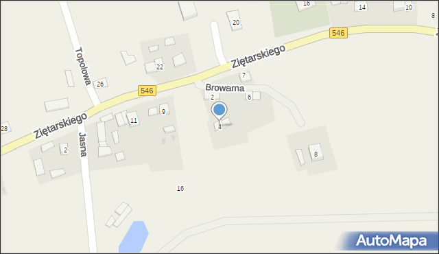 Bierzgłowo, Browarna, 4, mapa Bierzgłowo