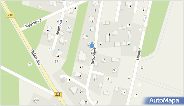 Bieszkowice, Brzozowa, 12, mapa Bieszkowice