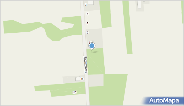 Bieżeń, Brzozowa, 13, mapa Bieżeń