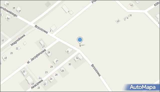 Błądzikowo, Brzozowa, 9, mapa Błądzikowo