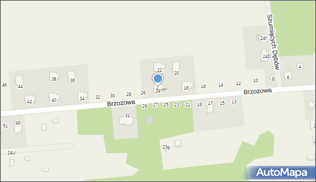 Błędowo, Brzozowa, 24, mapa Błędowo