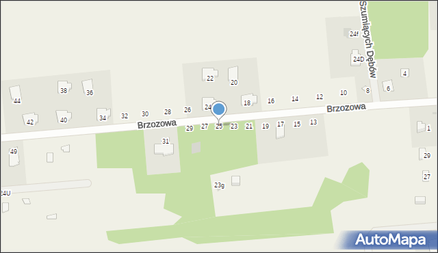 Błędowo, Brzozowa, 25, mapa Błędowo
