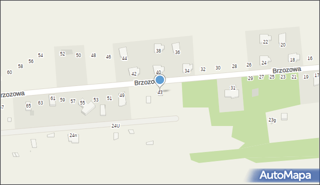 Błędowo, Brzozowa, 43, mapa Błędowo