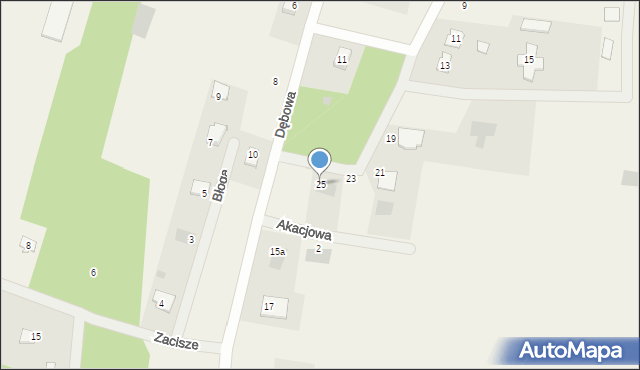 Błogoszcz, Brzozowa, 25, mapa Błogoszcz