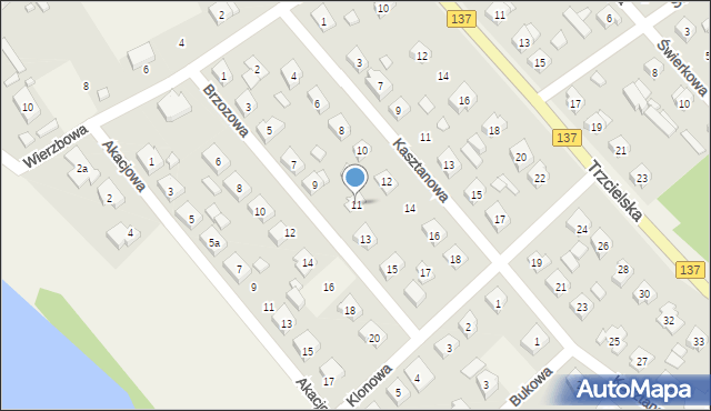 Bobowicko, Brzozowa, 11, mapa Bobowicko