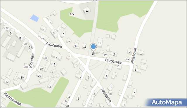 Bobrowniki, Brzozowa, 15, mapa Bobrowniki