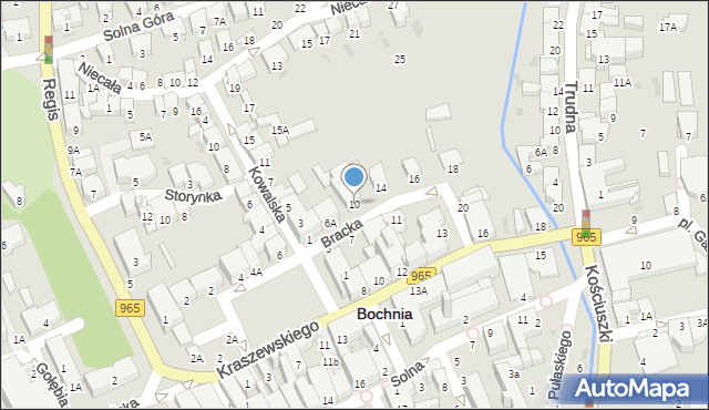 Bochnia, Bracka, 10, mapa Bochni