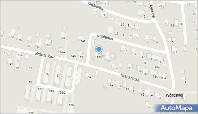 Bochnia, Brzeźnicka, 66A, mapa Bochni