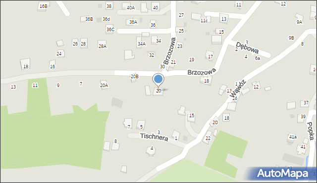 Bochnia, Brzozowa, 20, mapa Bochni