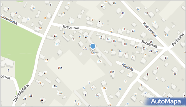 Bolęcin, Brzozowa, 10b, mapa Bolęcin