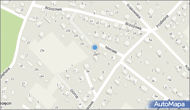 Bolęcin, Brzozowa, 10d, mapa Bolęcin