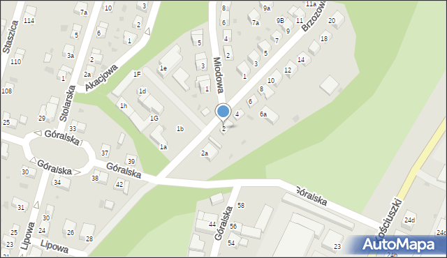 Bolesławiec, Brzozowa, 2, mapa Bolesławca