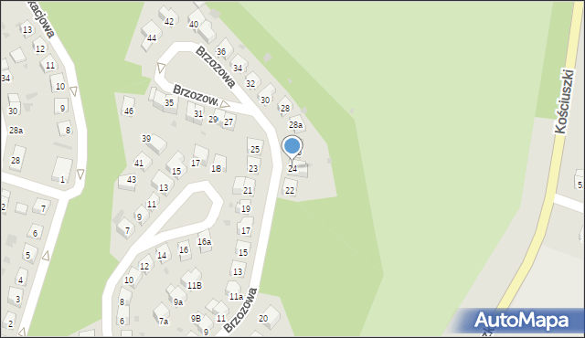 Bolesławiec, Brzozowa, 24, mapa Bolesławca