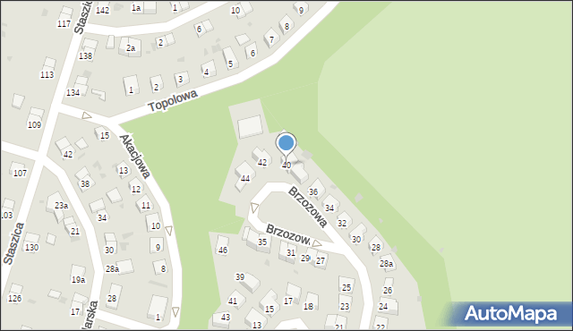 Bolesławiec, Brzozowa, 40, mapa Bolesławca