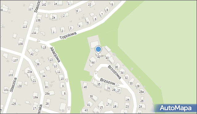 Bolesławiec, Brzozowa, 42, mapa Bolesławca