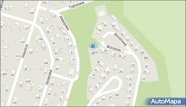 Bolesławiec, Brzozowa, 46, mapa Bolesławca