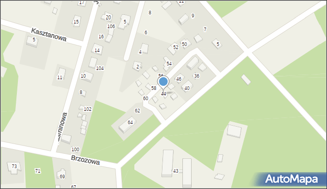 Borków, Brzozowa, 44, mapa Borków