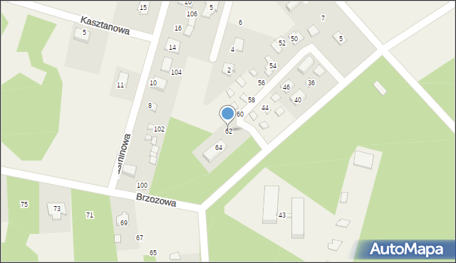 Borków, Brzozowa, 62, mapa Borków