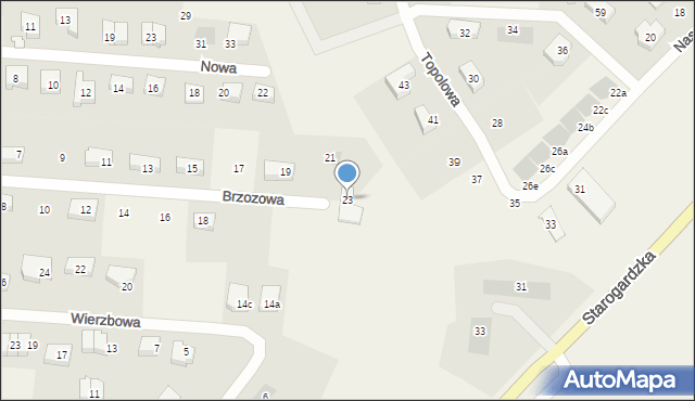 Borkowo, Brzozowa, 23, mapa Borkowo