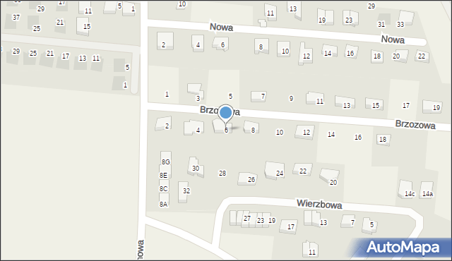Borkowo, Brzozowa, 6, mapa Borkowo