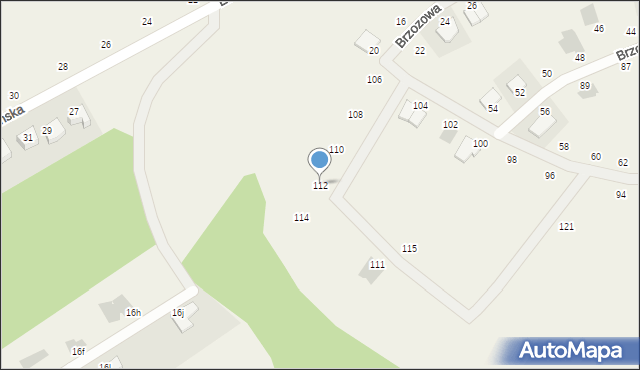 Borkowo, Brzozowa, 112, mapa Borkowo